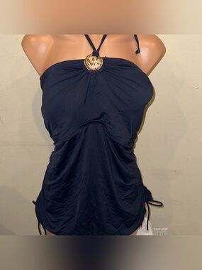 MICHAEL by Michael Kors Tankini Top w/ Gold Logo Accent
